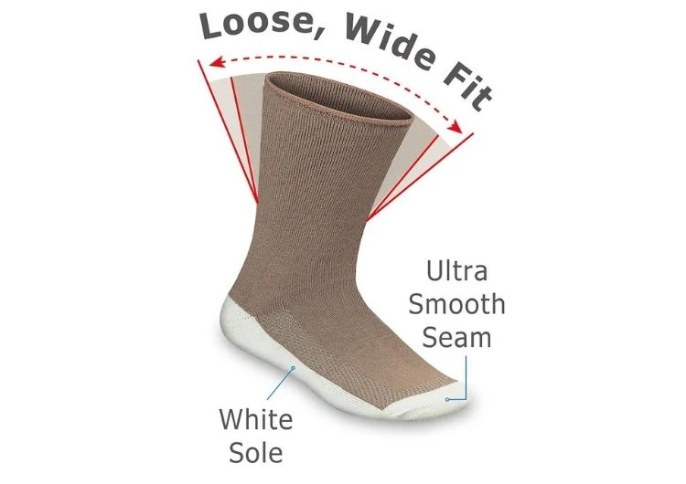 Casual/Dress Diabetic Socks - Brown - Image 5