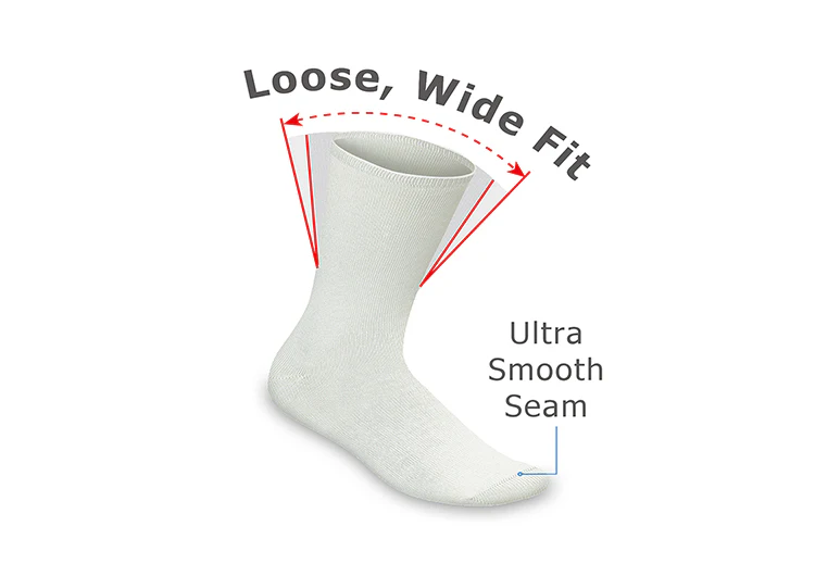 Padded Sole Diabetic Socks - White - Image 5